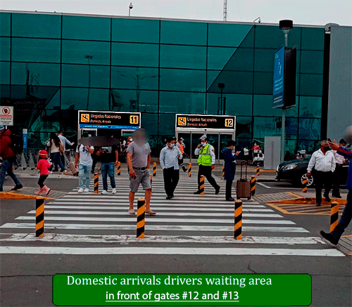 Lima airport domestic arrival area-drivers waiting spot